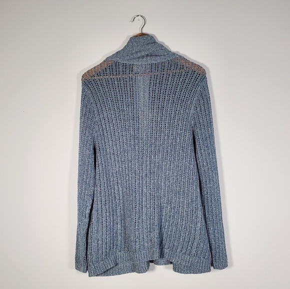 Soft Joie Indigo Blue Open Front Knit Shawl Collar Cardigan Size Medium - Picture 5 of 10